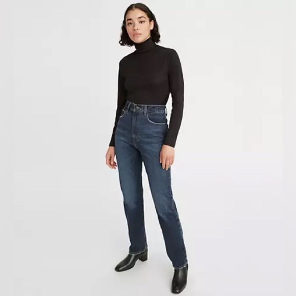 Levi’s Slim Straight Hi-Rise Dark Denim Jeans - Picture 2 of 11
